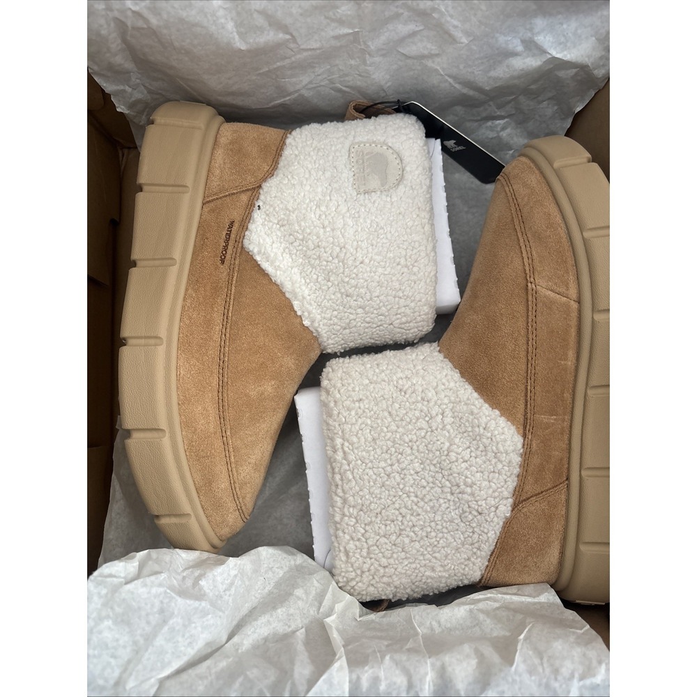 SOREL EXPLORER III SLIP-ON COZY WATERPROOF BOOTIE SUEDE TAWNY SIZE 7 - Picture 2 of 5